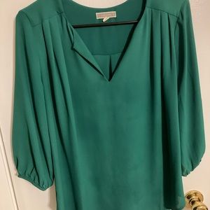S Emerald Green Business Casual Blouse